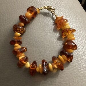 Real Amber Beaded Bracelet